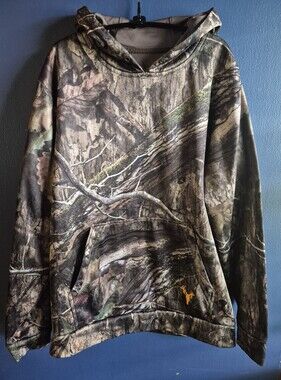 Realtree Men's Crewneck Camo Hoodie in Green-Brown